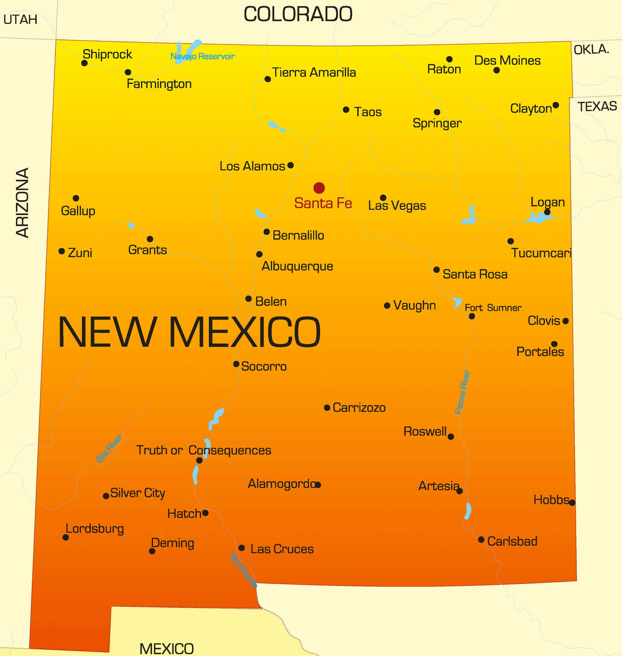 New Mexico Map Guide Of The World New Mexico Map Guide Of The World