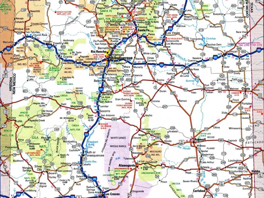 New Mexico Road Map Ontheworldmap