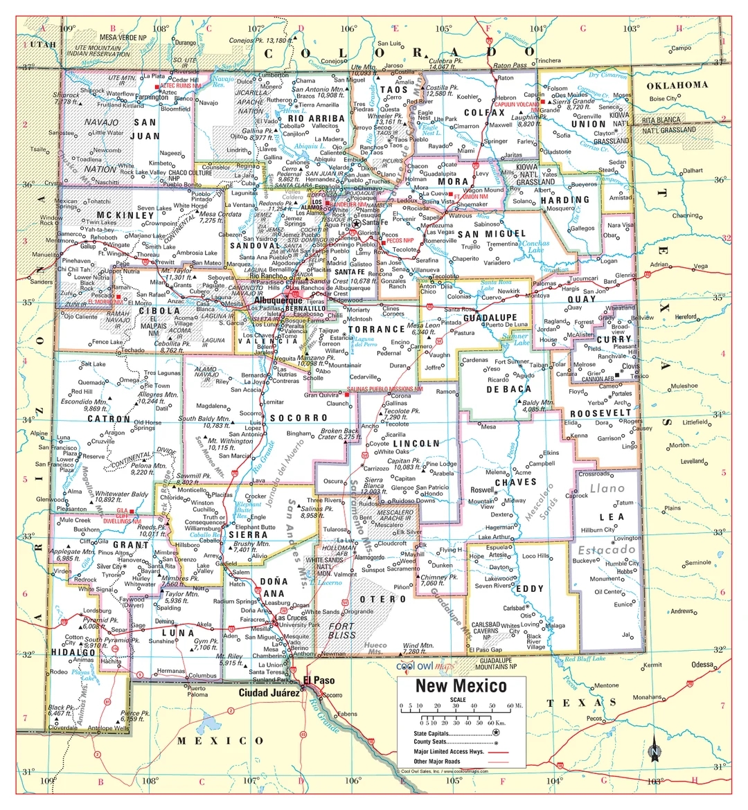 New Mexico State Wall Map Large Print Poster 24 wx26 h Etsy New Mexico State Wall Map Large Print Poster 24 wx26 h Etsy