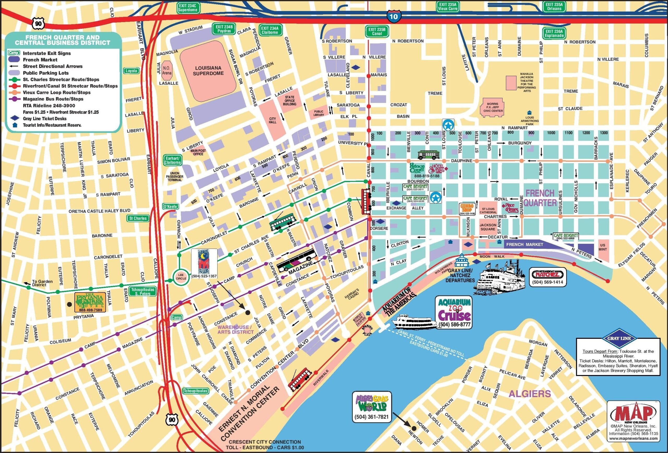 New Orleans French Quarter Road Map Worksheets Library