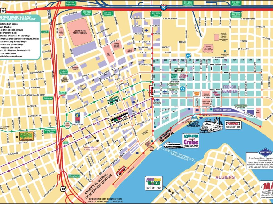 New Orleans French Quarter Tourist Map Ontheworldmap