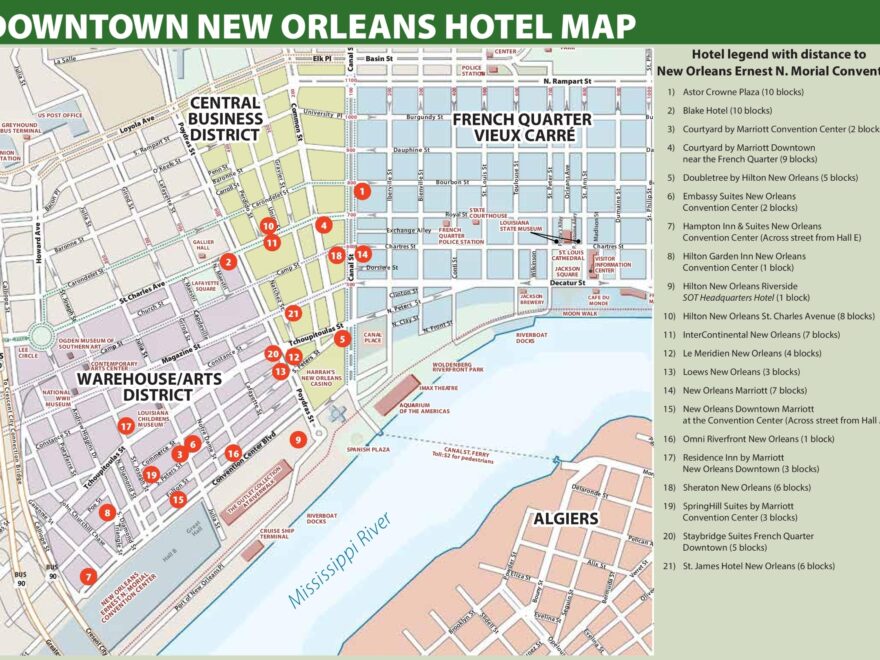 New Orleans Hotel Map Ontheworldmap