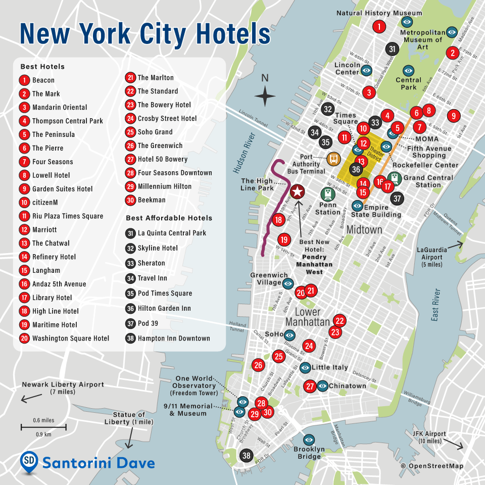 NEW YORK CITY HOTEL MAP