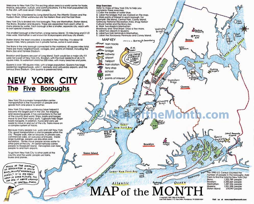 New York City NY Map Maps For The Classroom