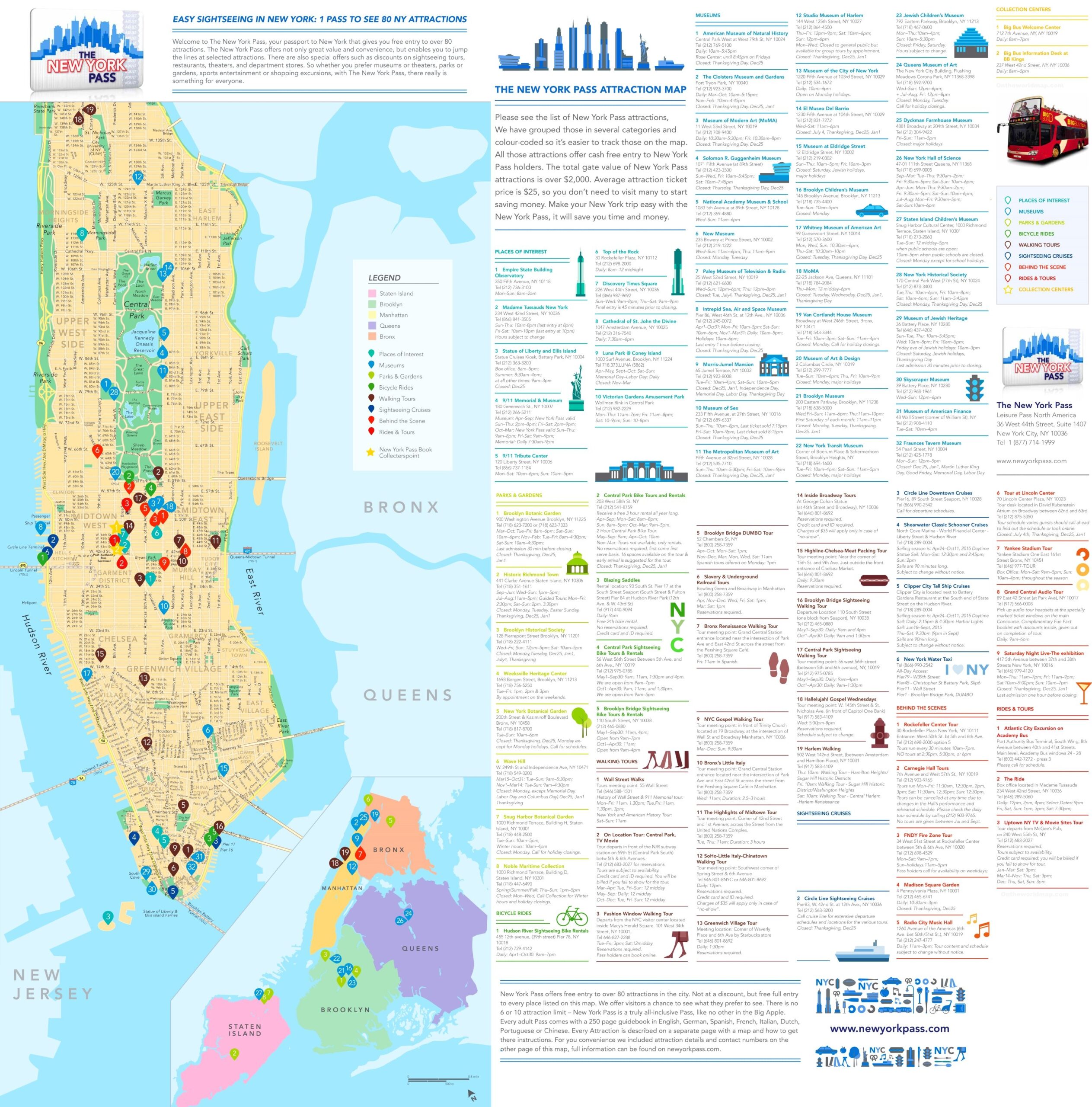 New York City Tourist Attractions Map Ontheworldmap