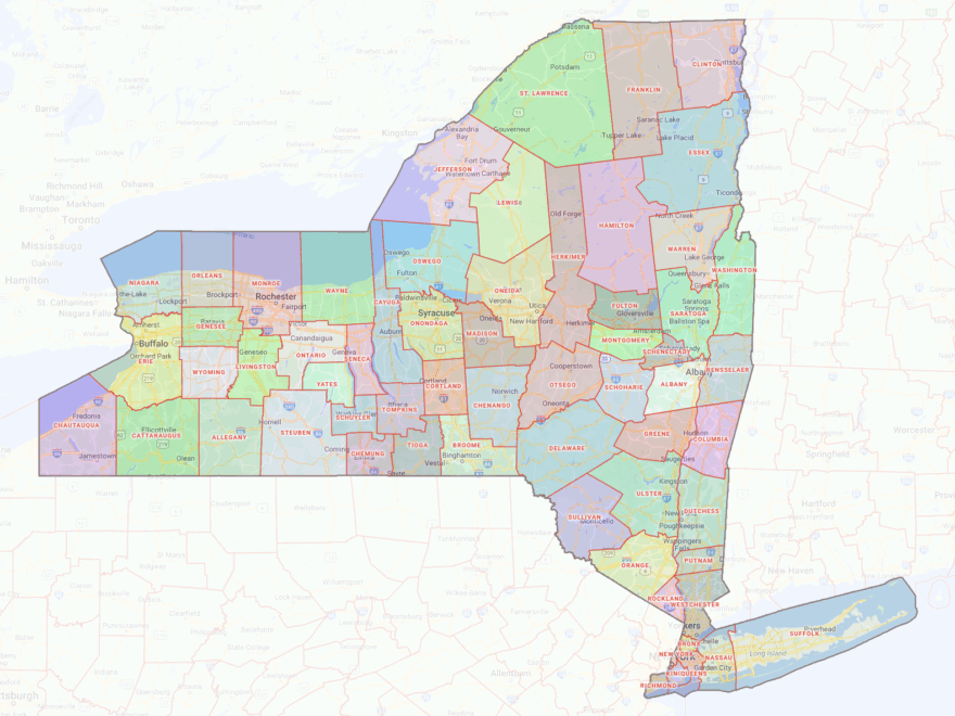 New York County Map Shown On Google Maps