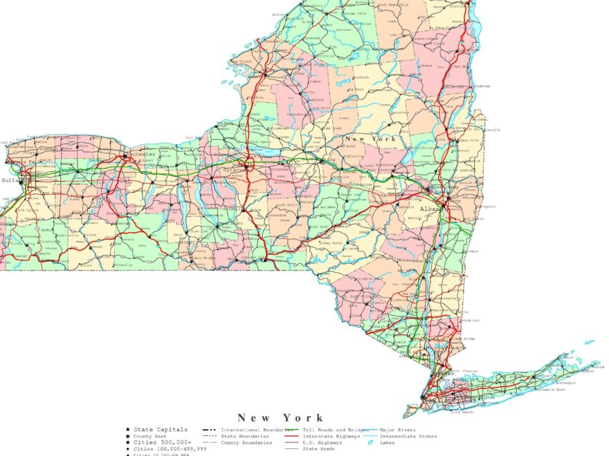 New York Printable Map