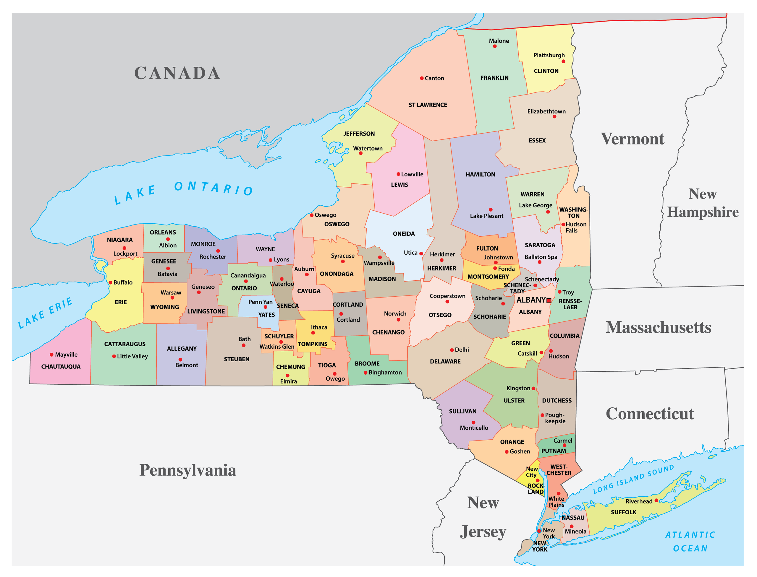 New York State City Map Printable