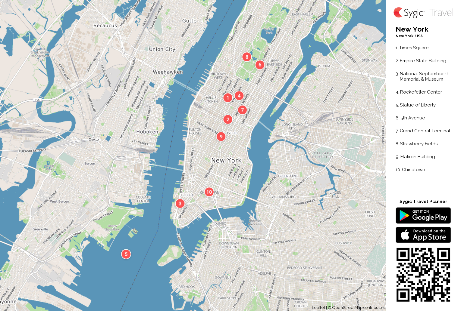 Tourist Map Lower Manhattan Printable