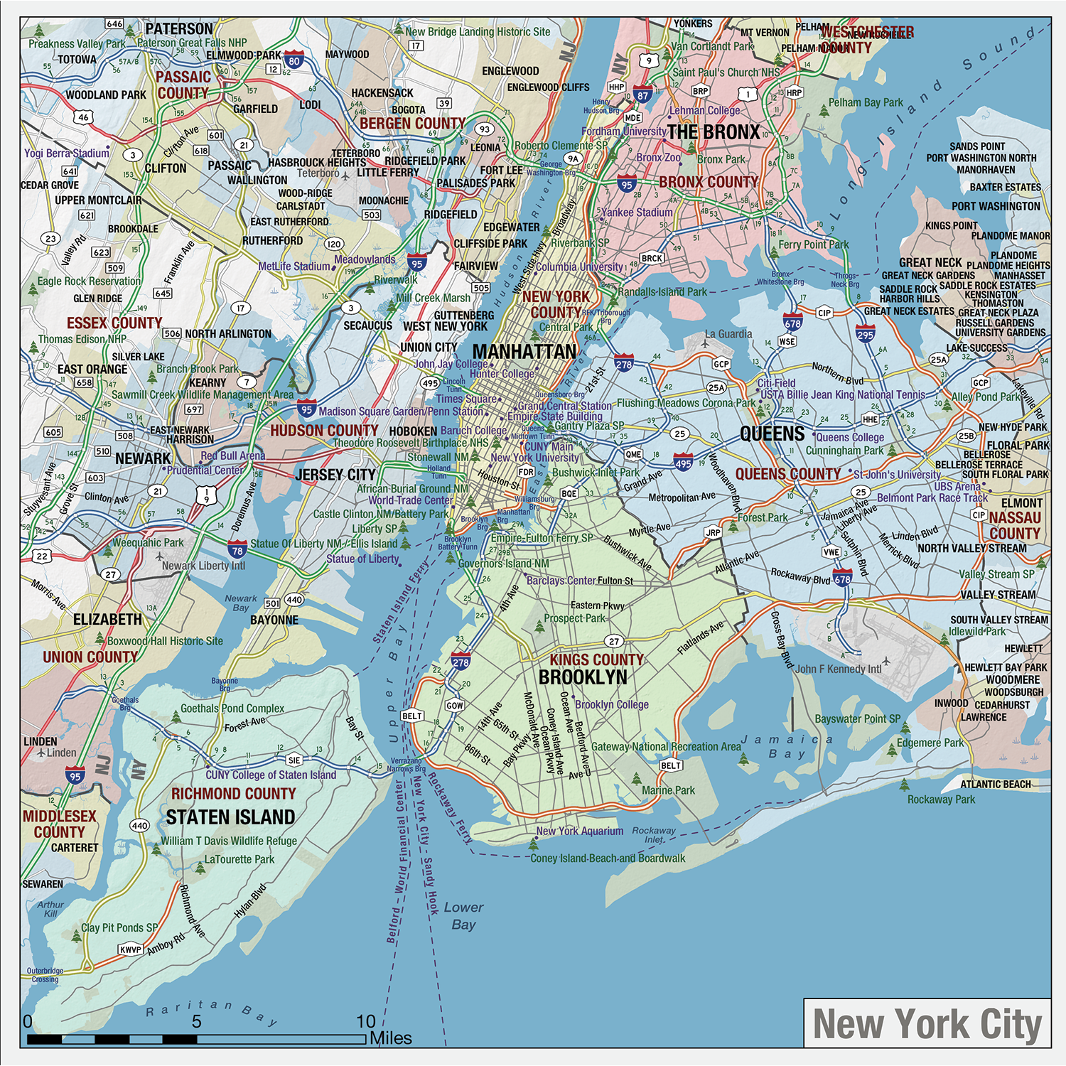 New York Printable Travel Map