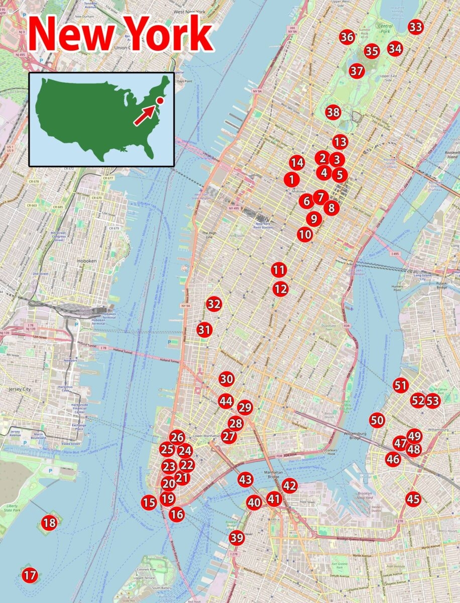 New York Top Attractions Map Subway Sightseeing Plan Tickets Interesting Facts What To See Guide 