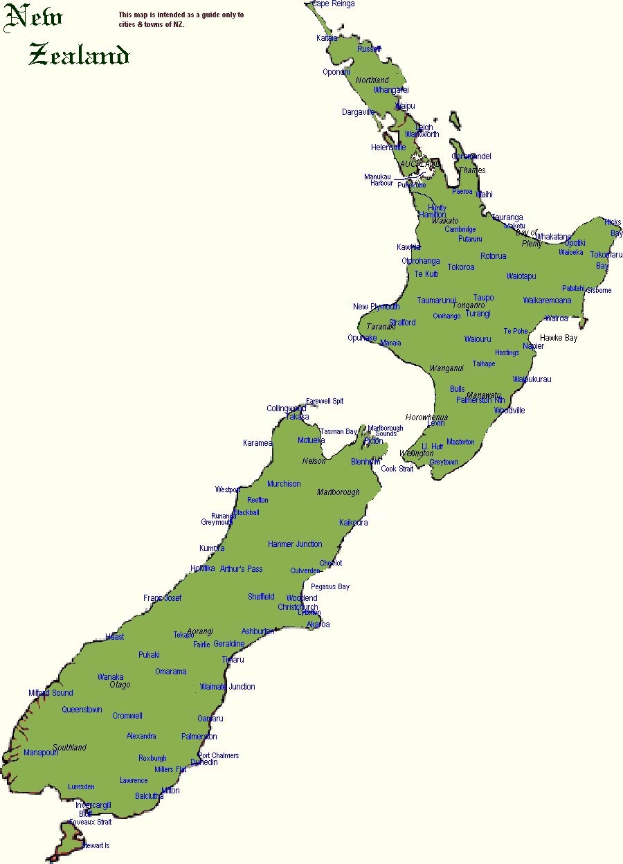 New Zealand Map Printable Free