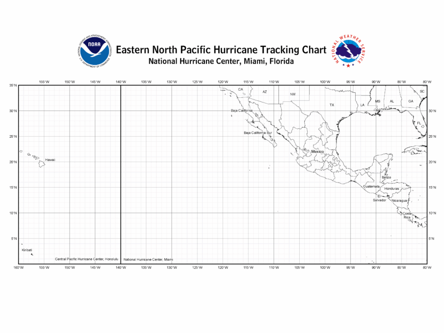 NHC And CPHC Blank Tracking Charts