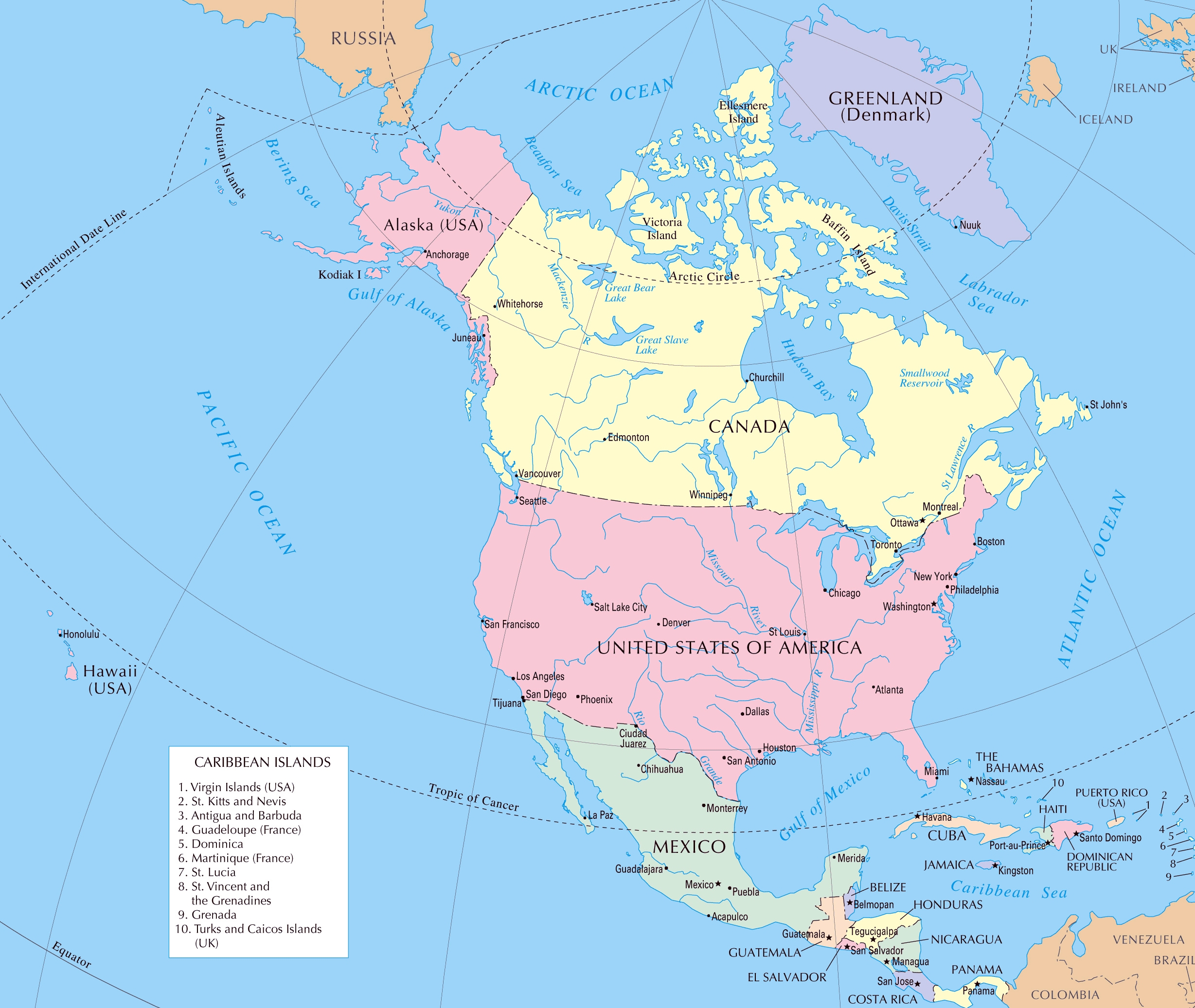 North America Countries Map Cut Out Printable