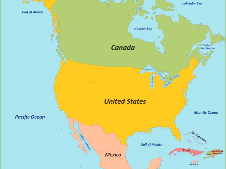 North America Map Countries Of North America Maps Of North America