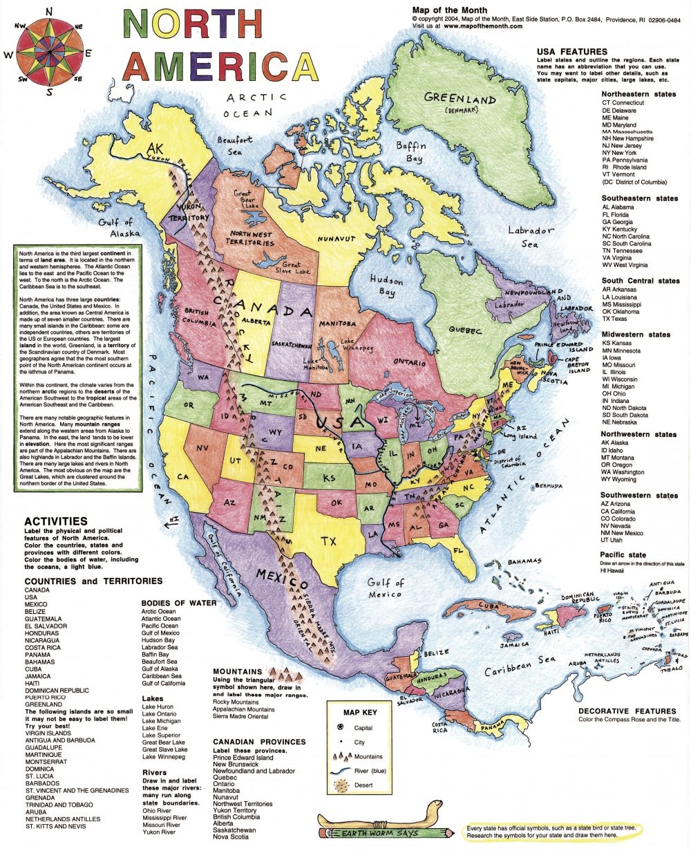 North America Map Maps For The Classroom