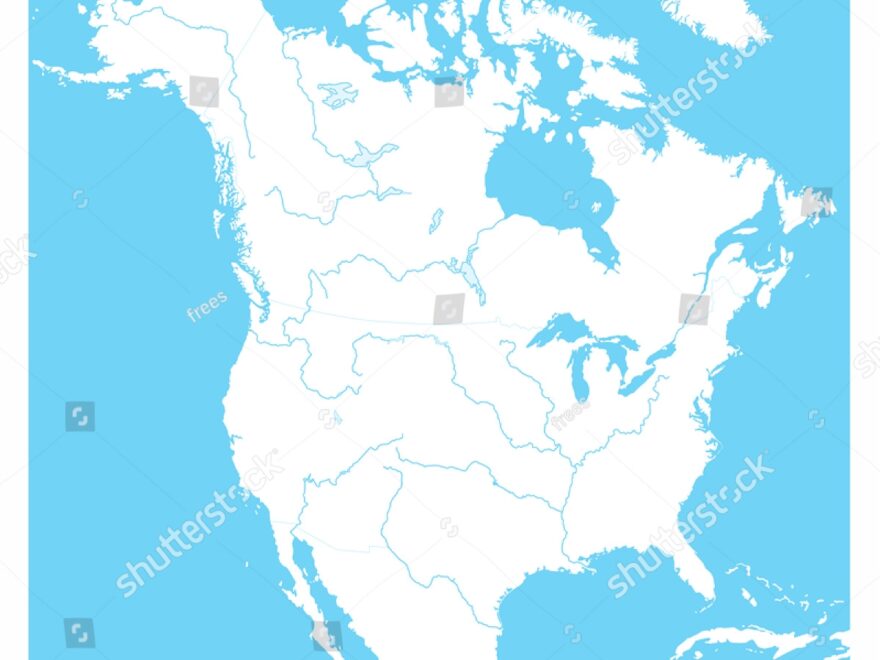 North America Outline Blank Map Elements Stock Vector Royalty Free 352306364 Shutterstock