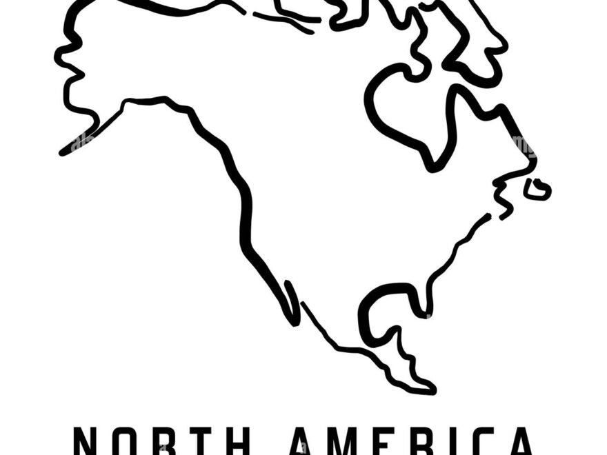 North America Simple Map Outline Smooth Simplified Continent Shape Map Vector Stock Vector Image Art Alamy