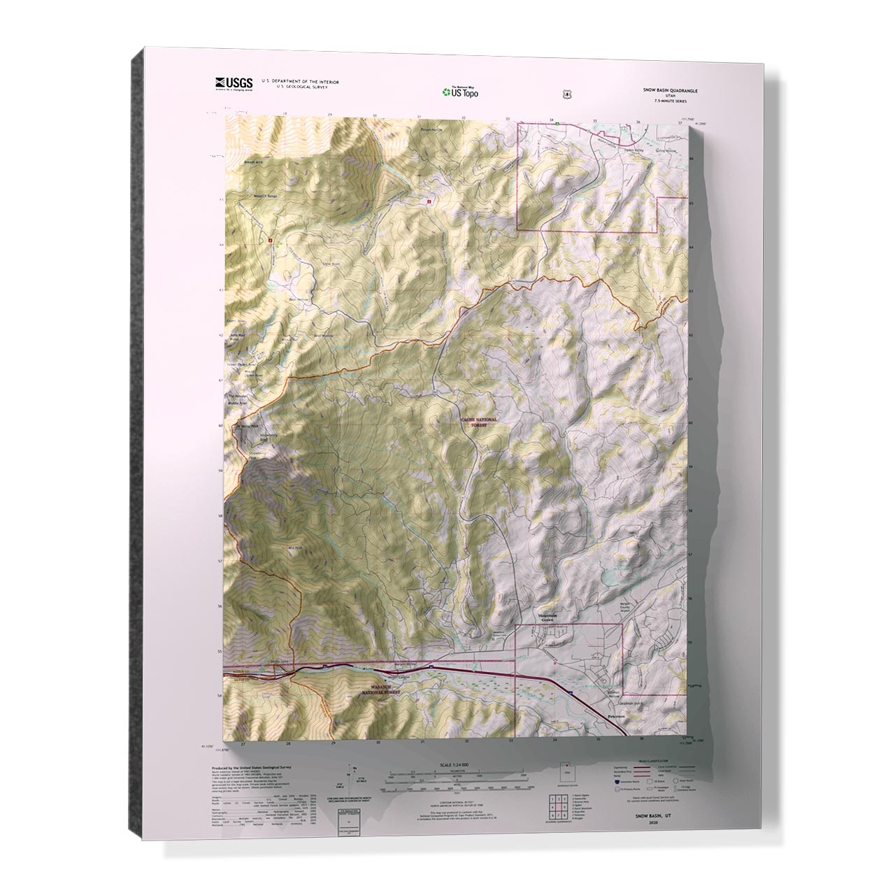 North Carolina 3D USGS Raised Relief Topography Maps