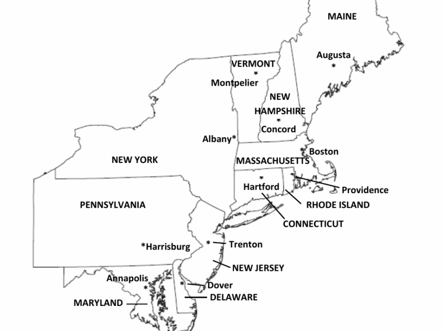 Northeast States Capitals Map Worksheet And Flashcards Download Printable PDF Templateroller
