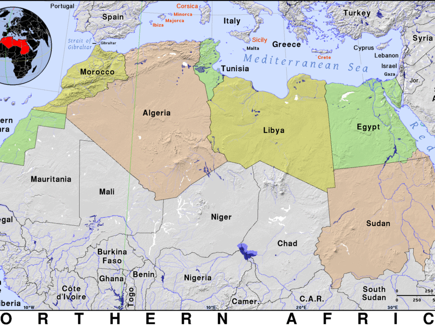 Northern Africa Public Domain Maps By PAT The Free Open Source Portable Atlas