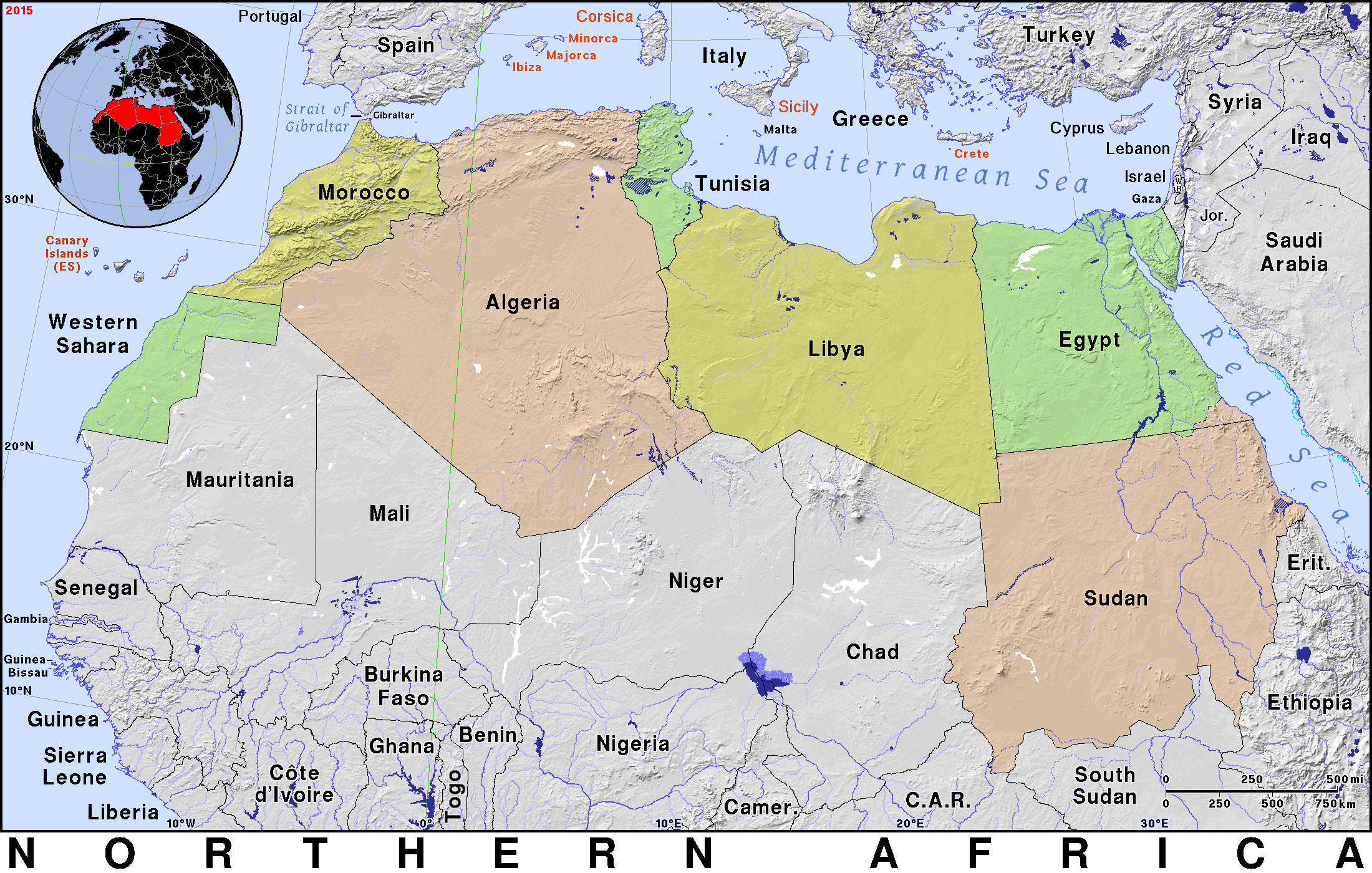 Northern Africa Public Domain Maps By PAT The Free Open Source Portable Atlas