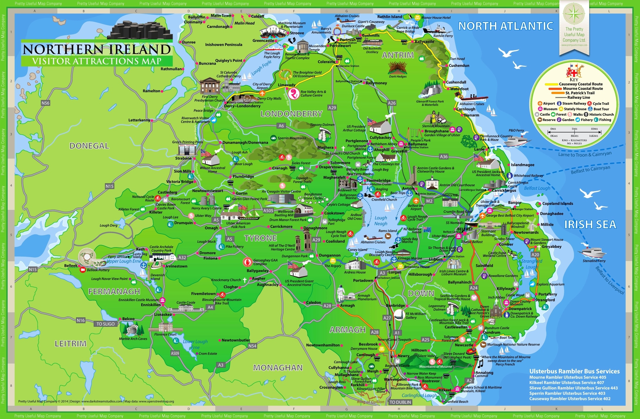 Northern Ireland Tourist Map Ontheworldmap