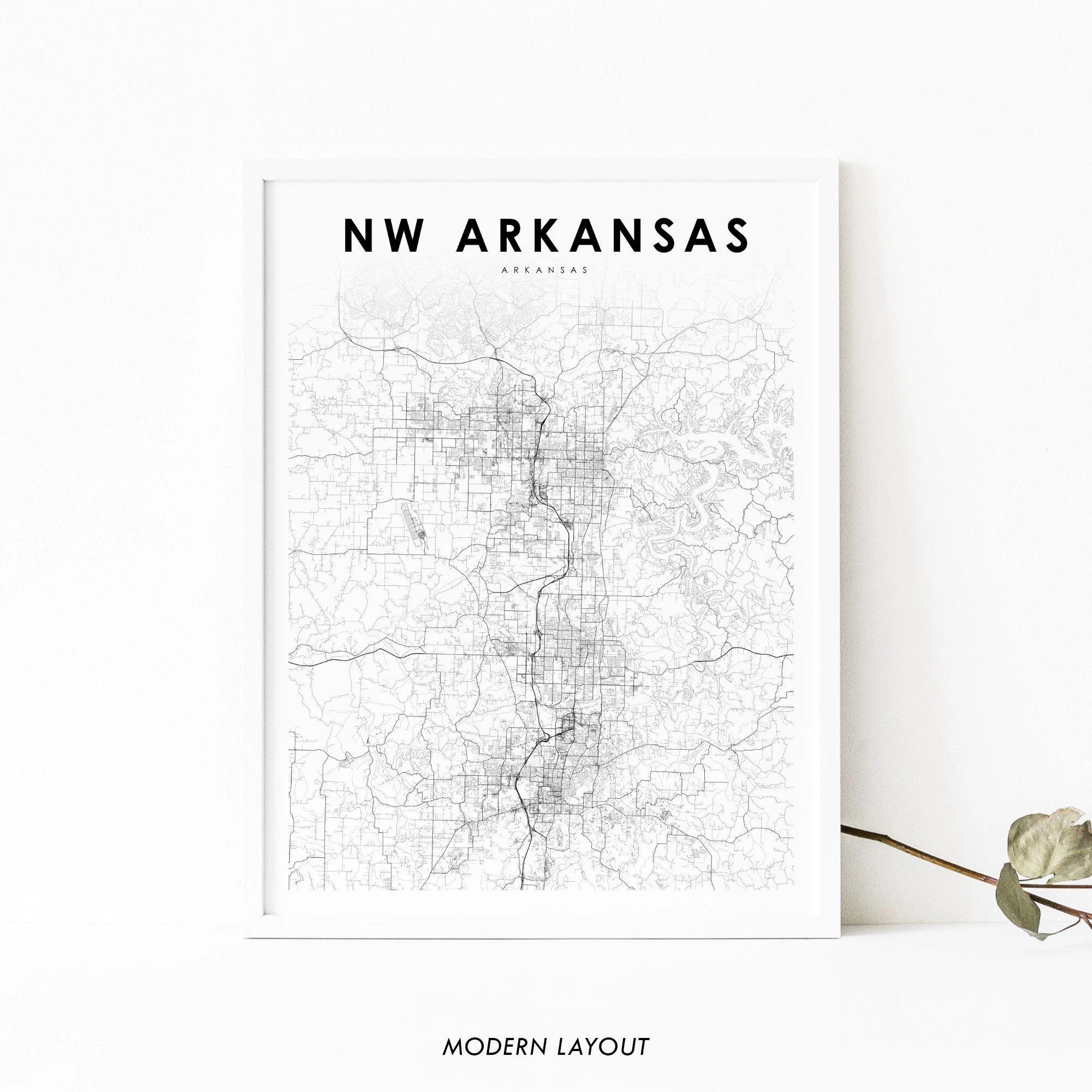 Northwest Arkansas AR Map Print Arkansas USA Map Art Poster City Street Road Map Print Nursery Room Office Wall Decor Printable Map Etsy
