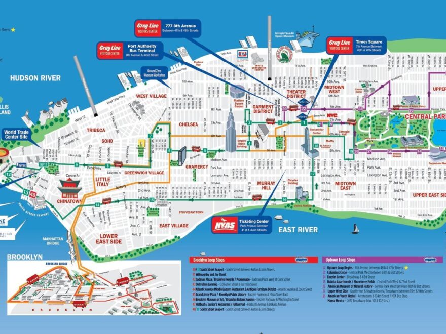 NYC Walking Tourist Map NYC Walking Map Printable New York USA