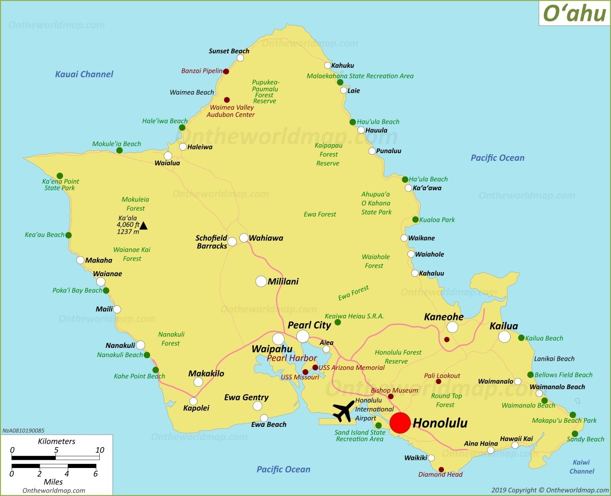 Oahu Beach Map Printable