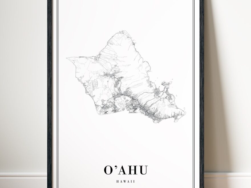 Oahu Map Printable Etsy