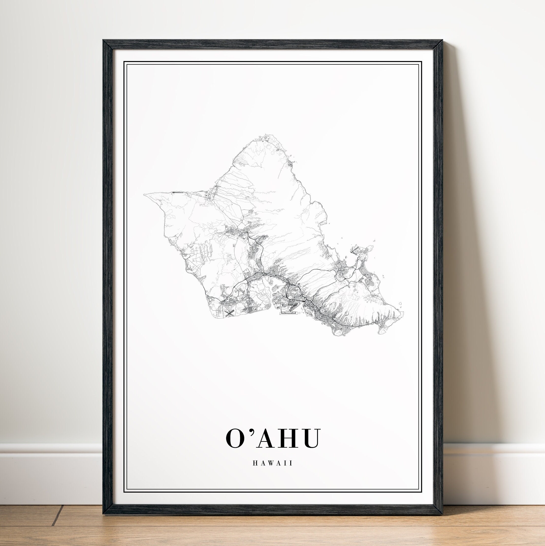 Oahu Map Printable Etsy