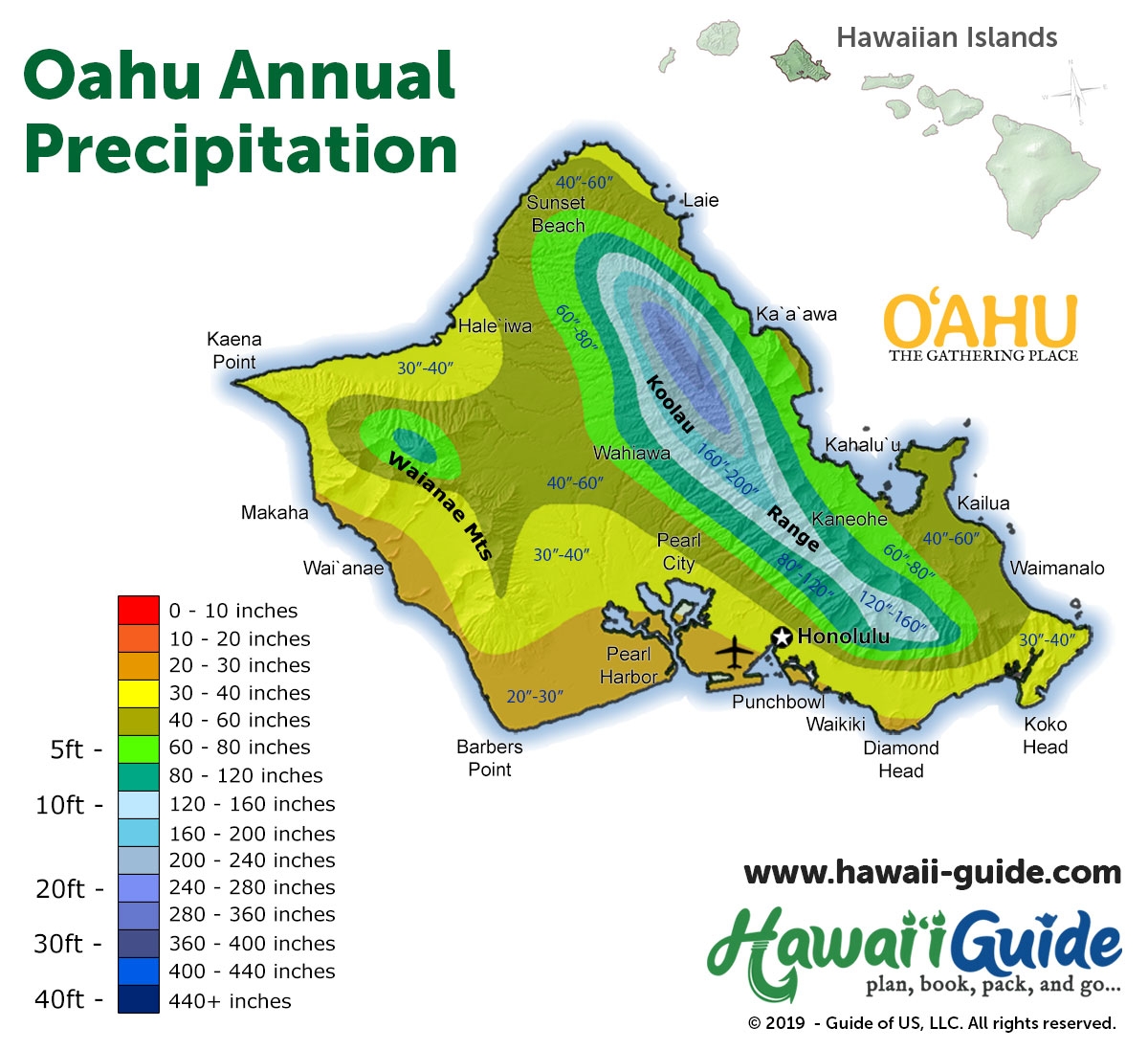 Map Of Oahu Waterfalls Printable