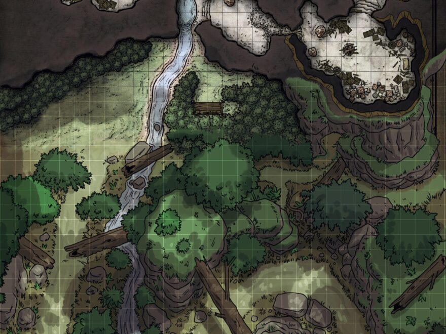 OC Free Updated Battlemap Cragmaw Hideout Expanded No Lights 43x30 R battlemaps