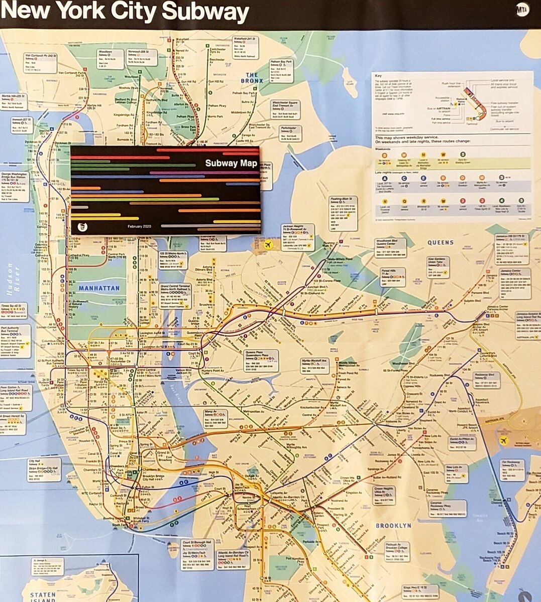Official MTA NYC New York Subway Train Map THE MAP Full Size 23 x32 2024 EBay
