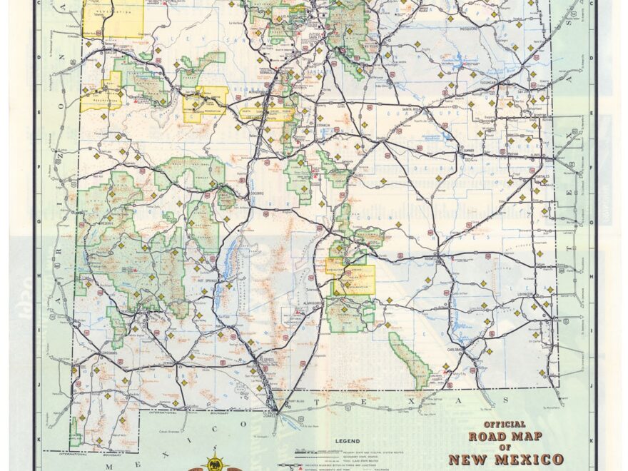Official Road Map Of New Mexico The Old Print Shop