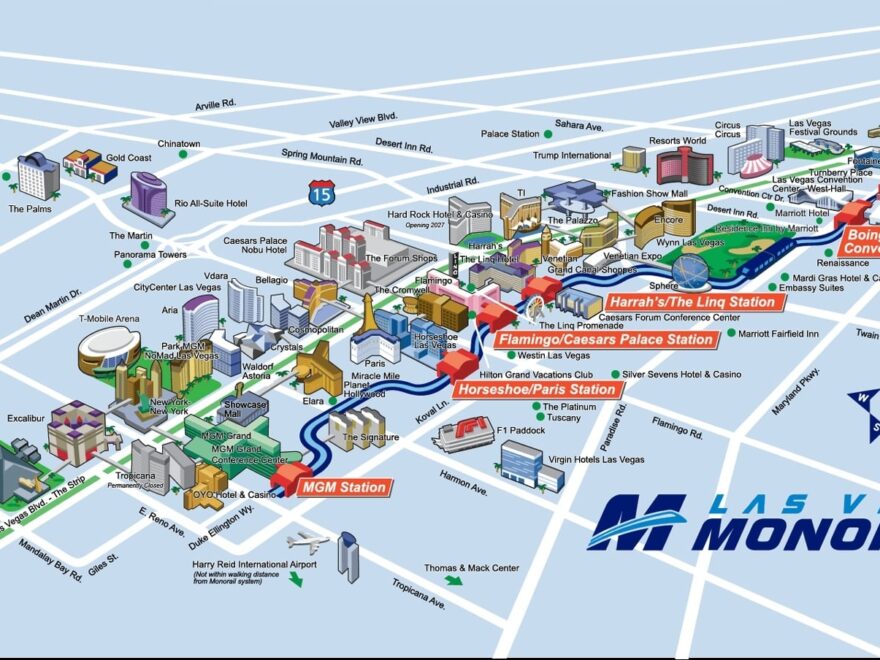 Official Route Map Of The Las Vegas Monorail