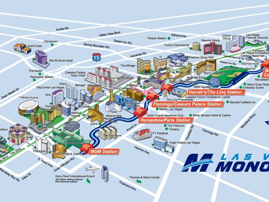 Official Route Map Of The Las Vegas Monorail