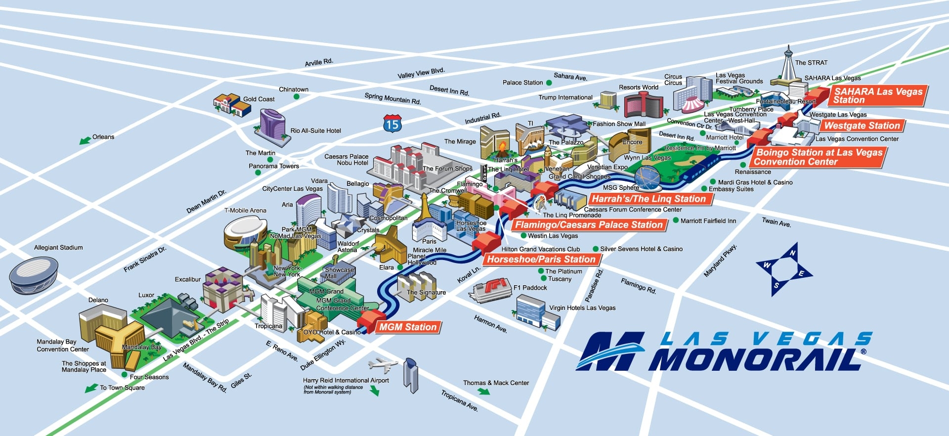 Official Route Map Of The Las Vegas Monorail Official Route Map Of The Las Vegas Monorail