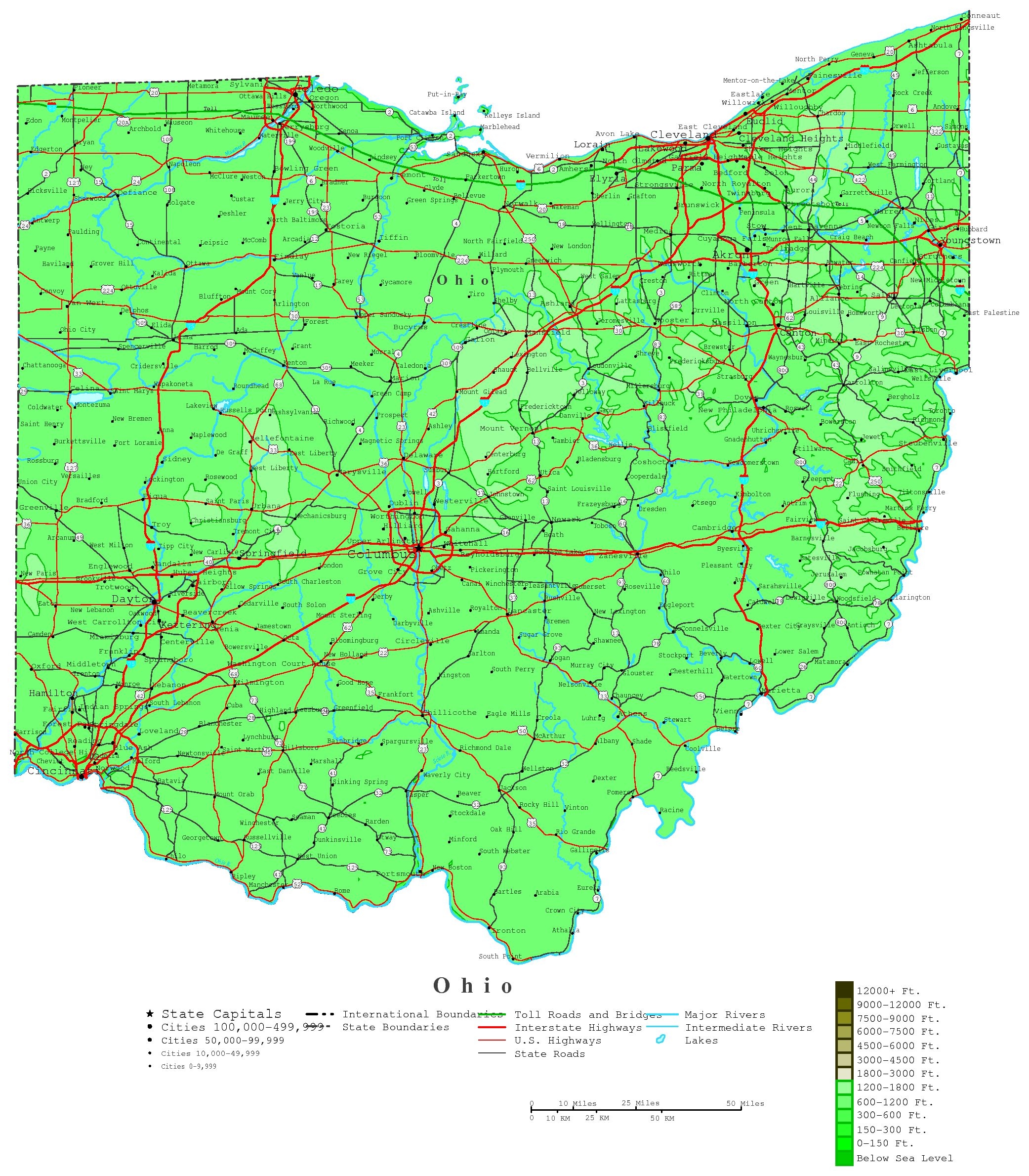 Printable Map Oh Ohio