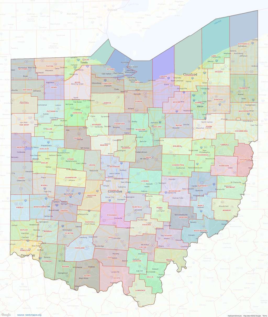 Ohio County Map Shown On Google Maps