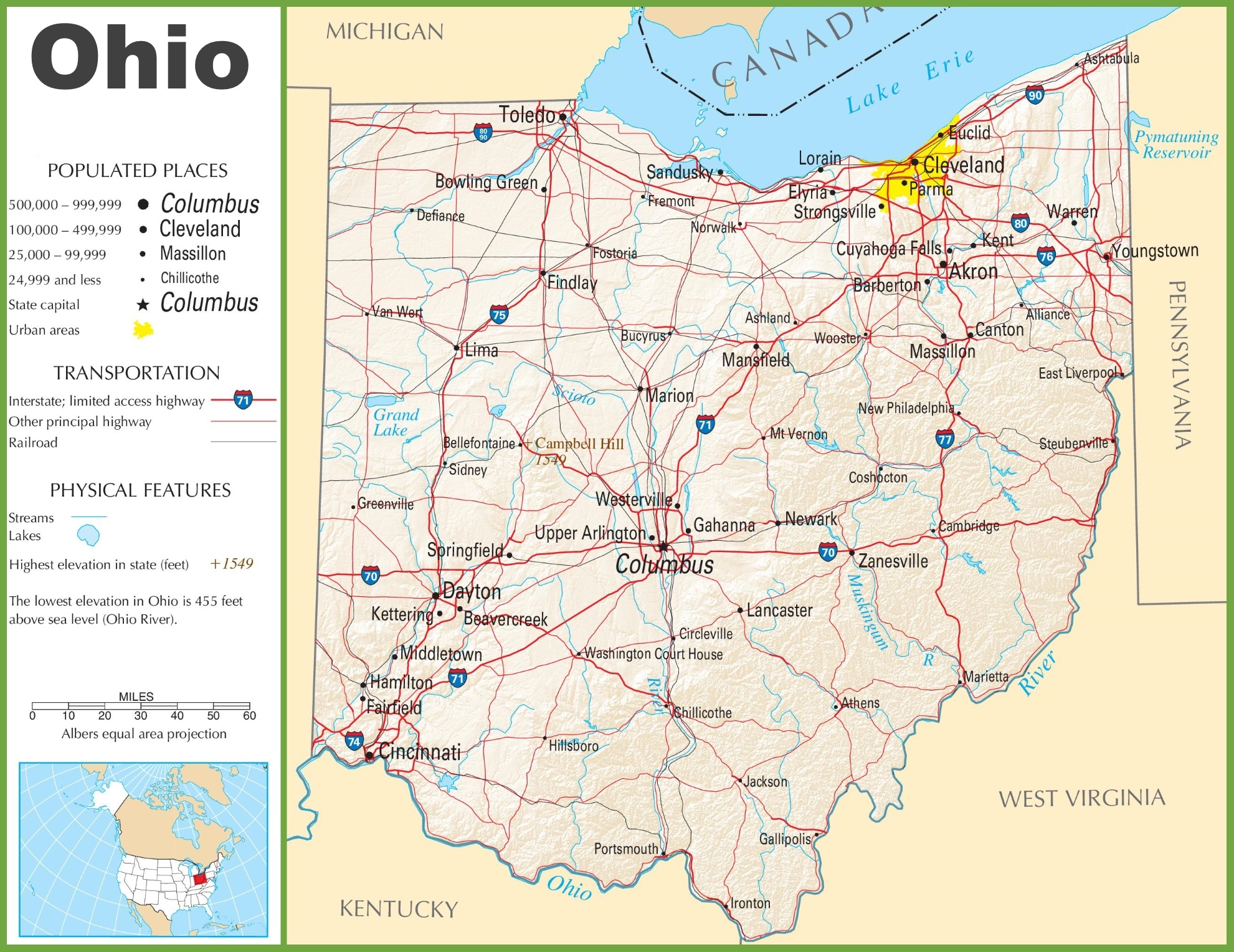 Ohio Road Map Printable