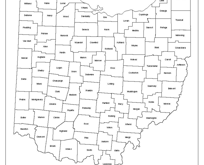 Ohio Labeled Map