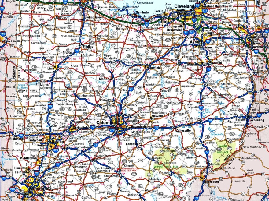 Ohio Road Map Ontheworldmap