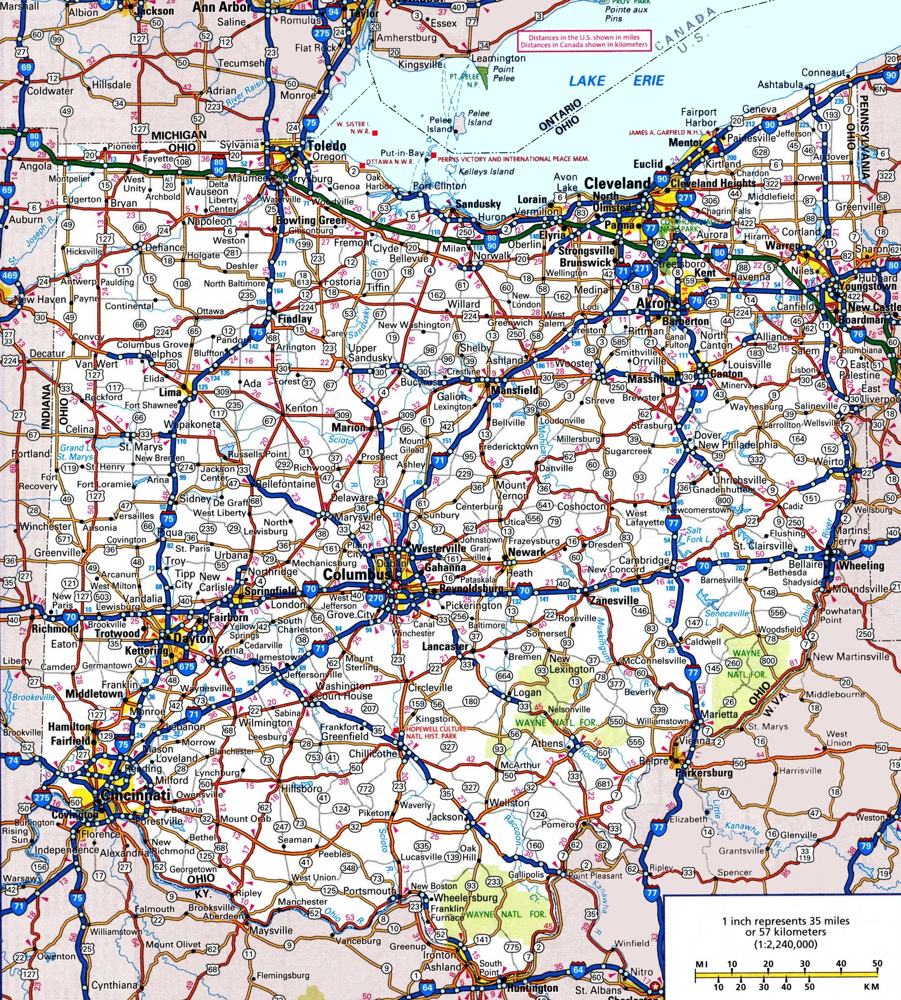 Ohio Road Map Ontheworldmap Ohio Road Map Ontheworldmap