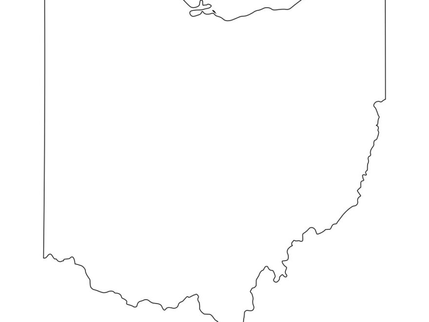 Ohio State Border Map Outline Royalty Free Vector Image