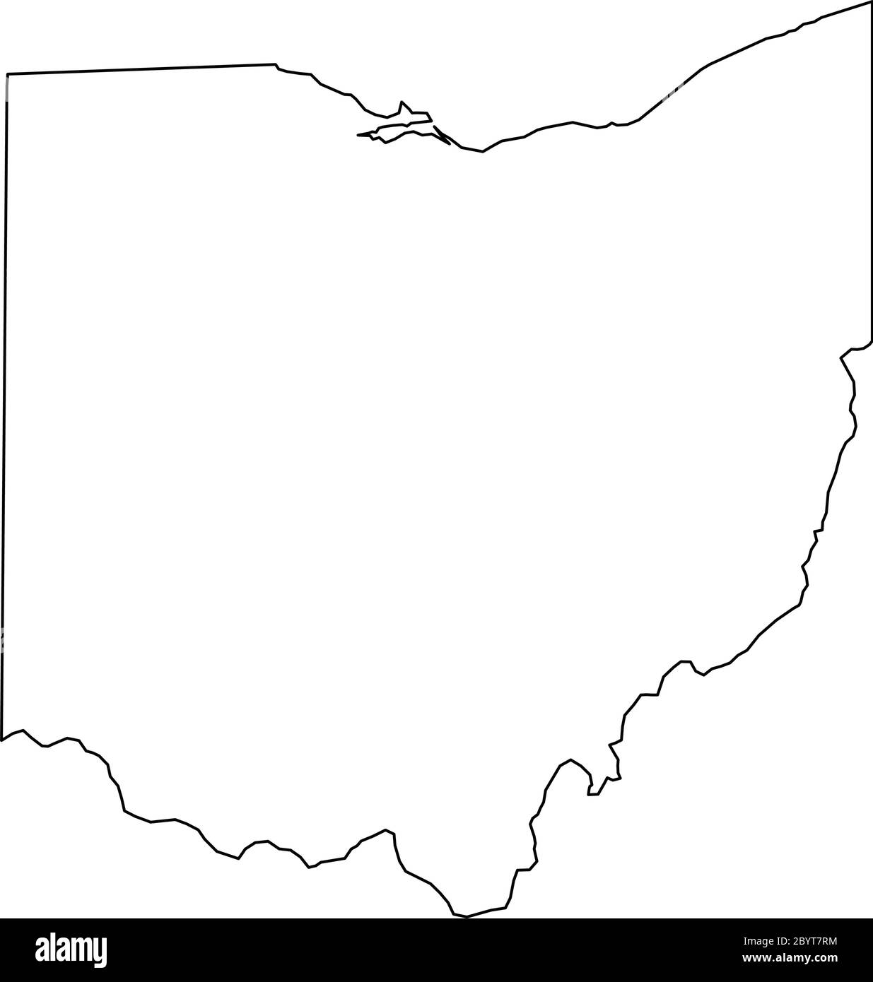 Ohio State Of USA Solid Black Outline Map Of Country Area Simple Flat Vector Illustration Stock Vector Image Art Alamy