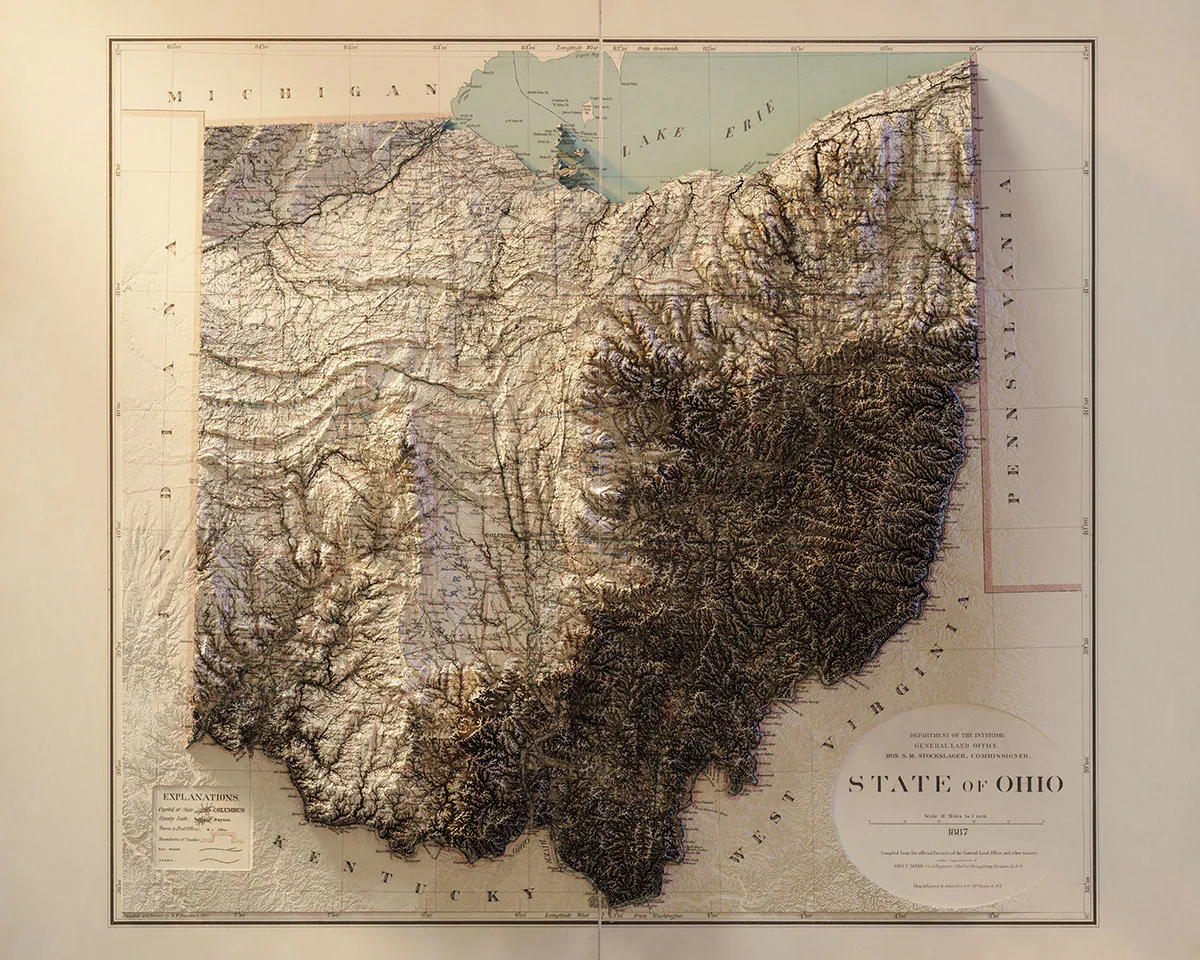 Topographical Map Printable Ohio