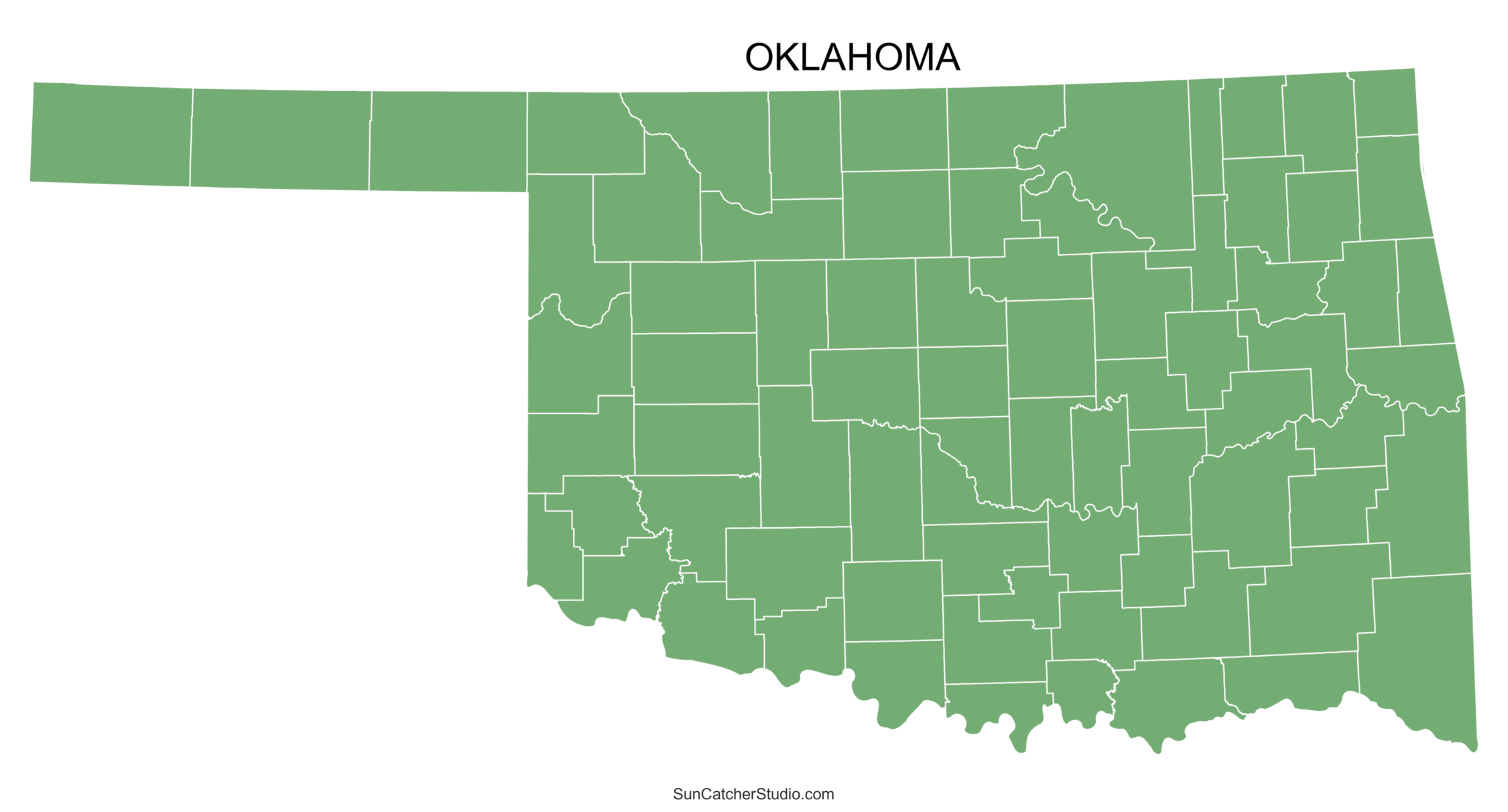 Oklahoma County Map Printable State Map With County Lines Free Printables Monograms Design Tools Patterns DIY Projects