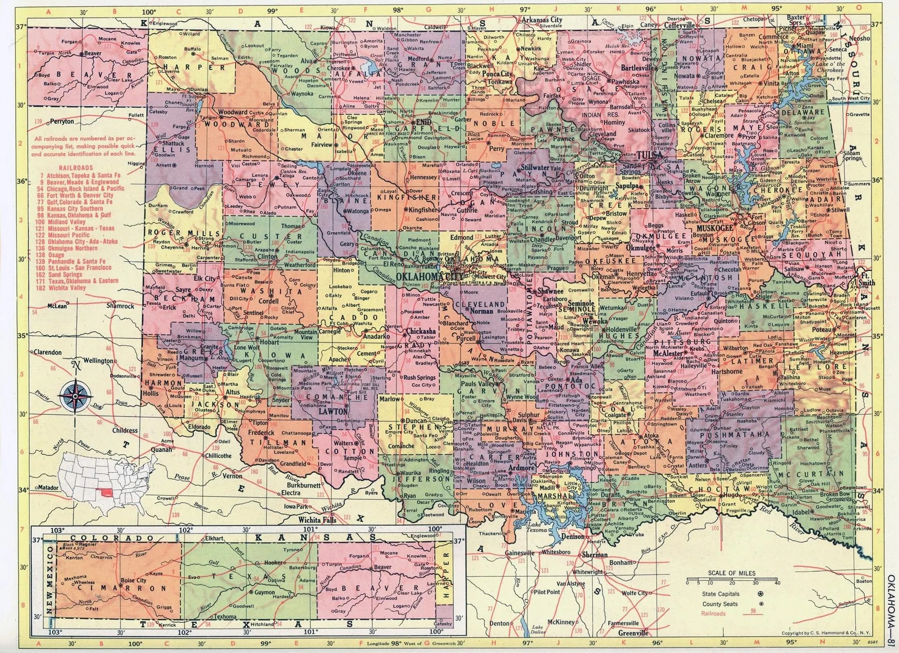 Printable Map Of Oklahoma